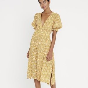 Faithfull the Brand Rafa Midi Dress in Saffron